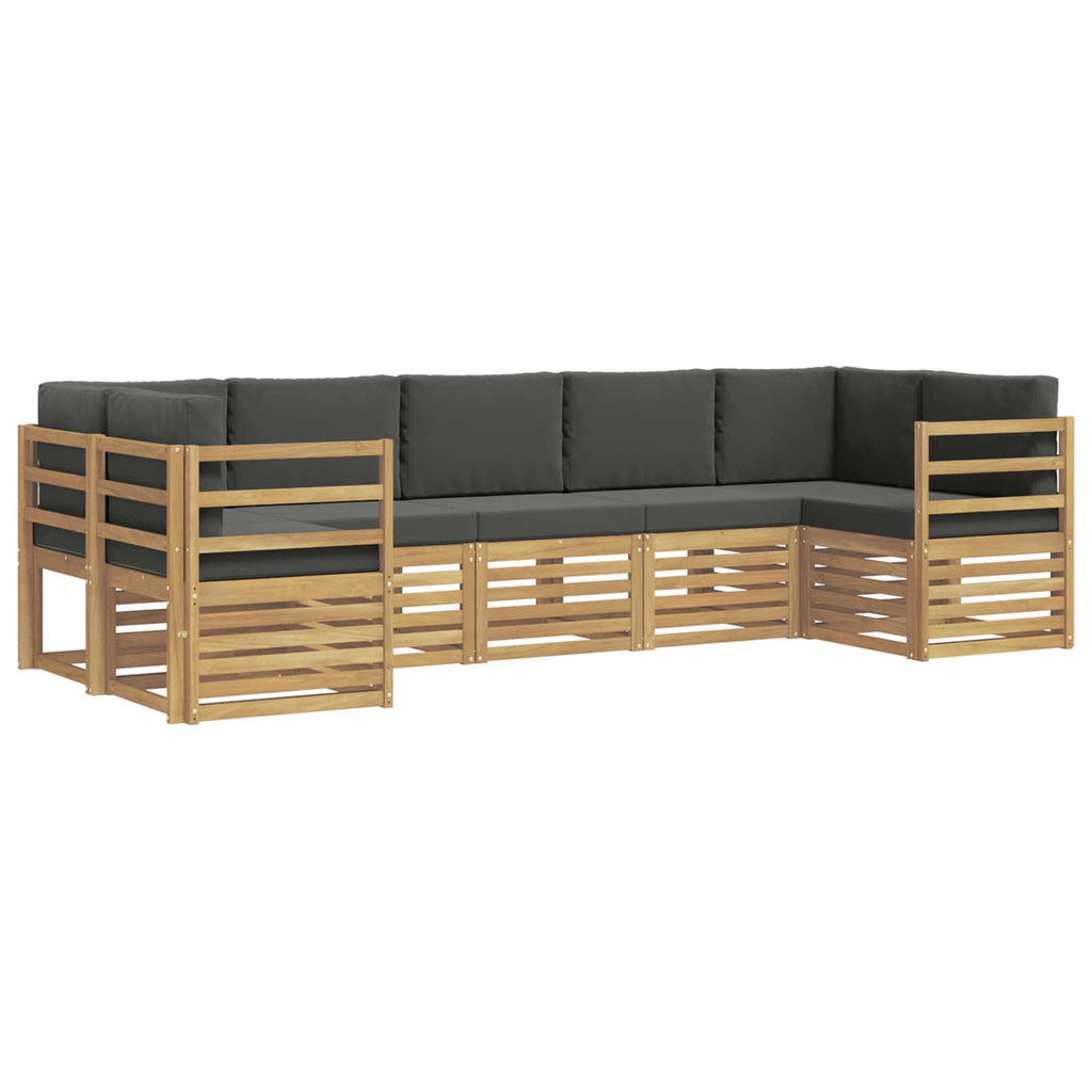 Ecksofa Set 7 pcs Weiß und Anthrazit 304 x 126,5 x 73 cm