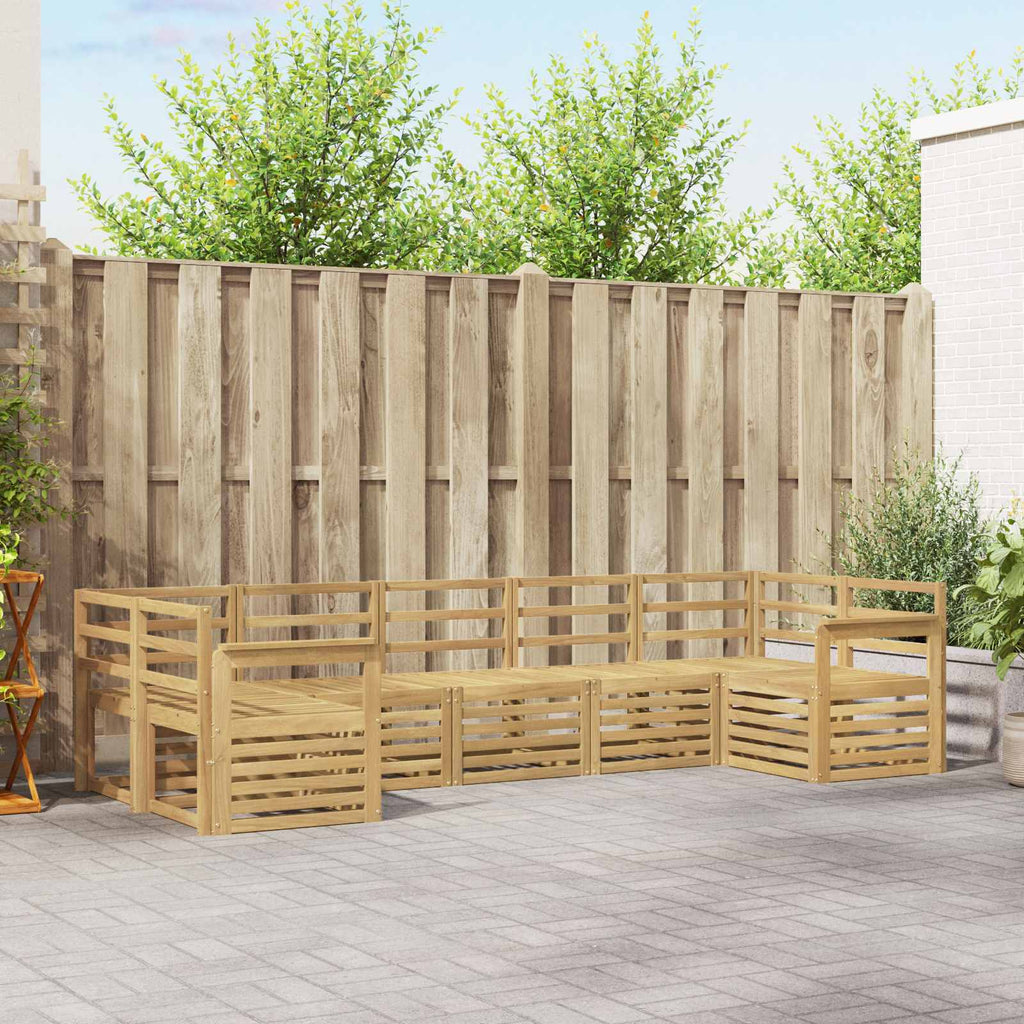 Outdoor-Sofagarnitur 7 pcs Weiß 304 x 128,5 x 73 cm