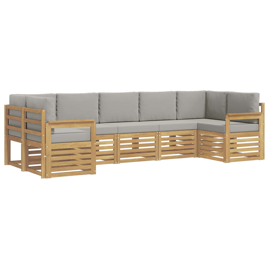 Outdoor-Sofagarnitur 6 pcs Weiß und Hellgrau
