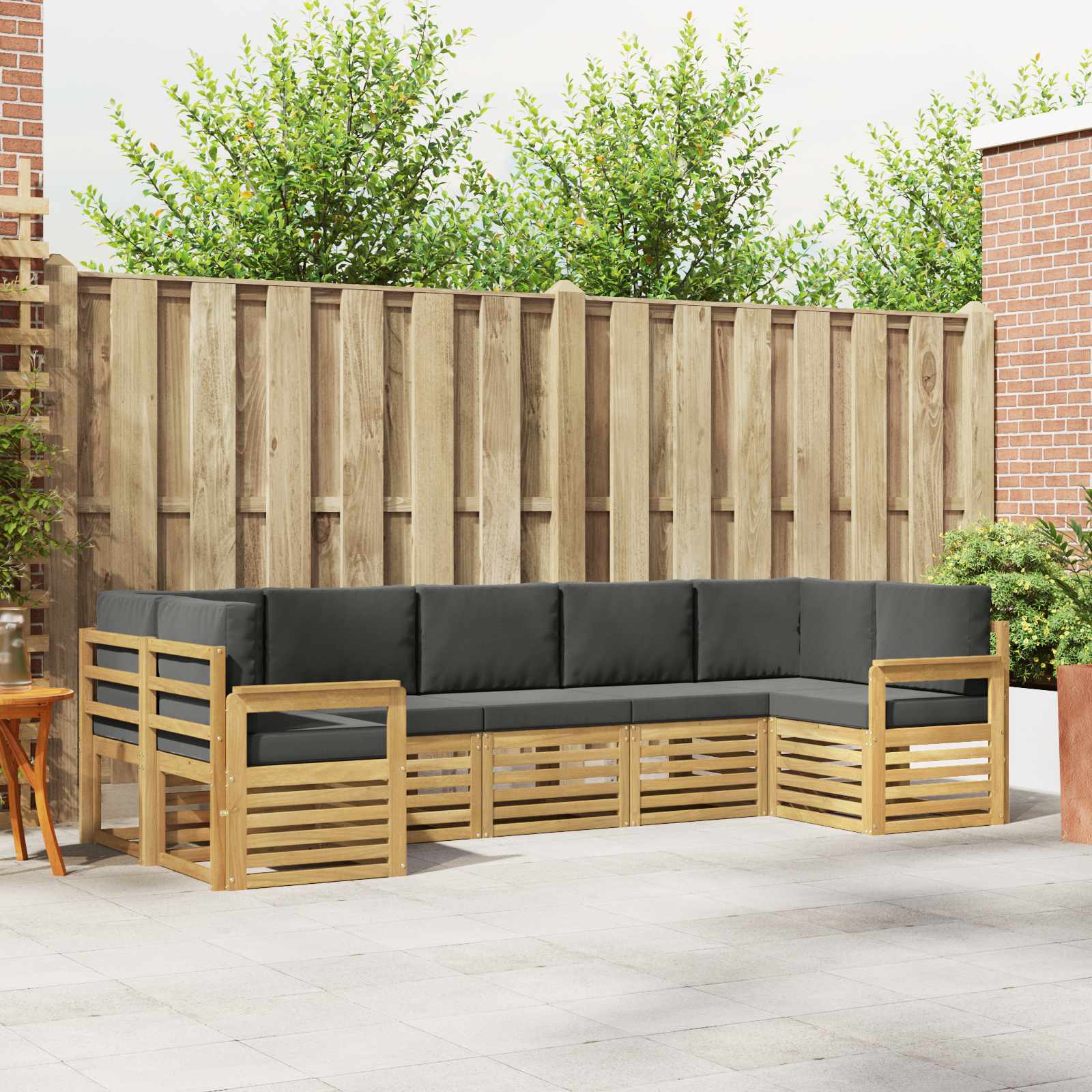 Outdoor-Sofagarnitur 6 pcs Weiß und Anthrazit