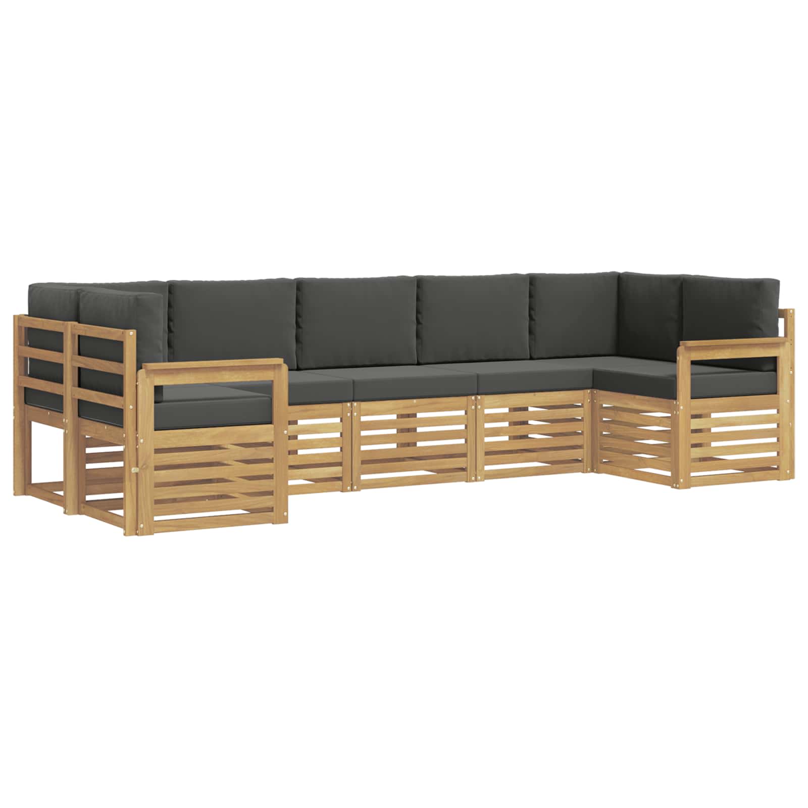 Outdoor-Sofagarnitur 6 pcs Weiß und Anthrazit