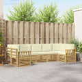 Outdoor-Sofagarnitur 6 pcs Weiß und Creme 304 x 128,5 x 73 cm