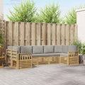 Outdoor-Sofagarnitur 6 pcs Weiß und Hellgrau
