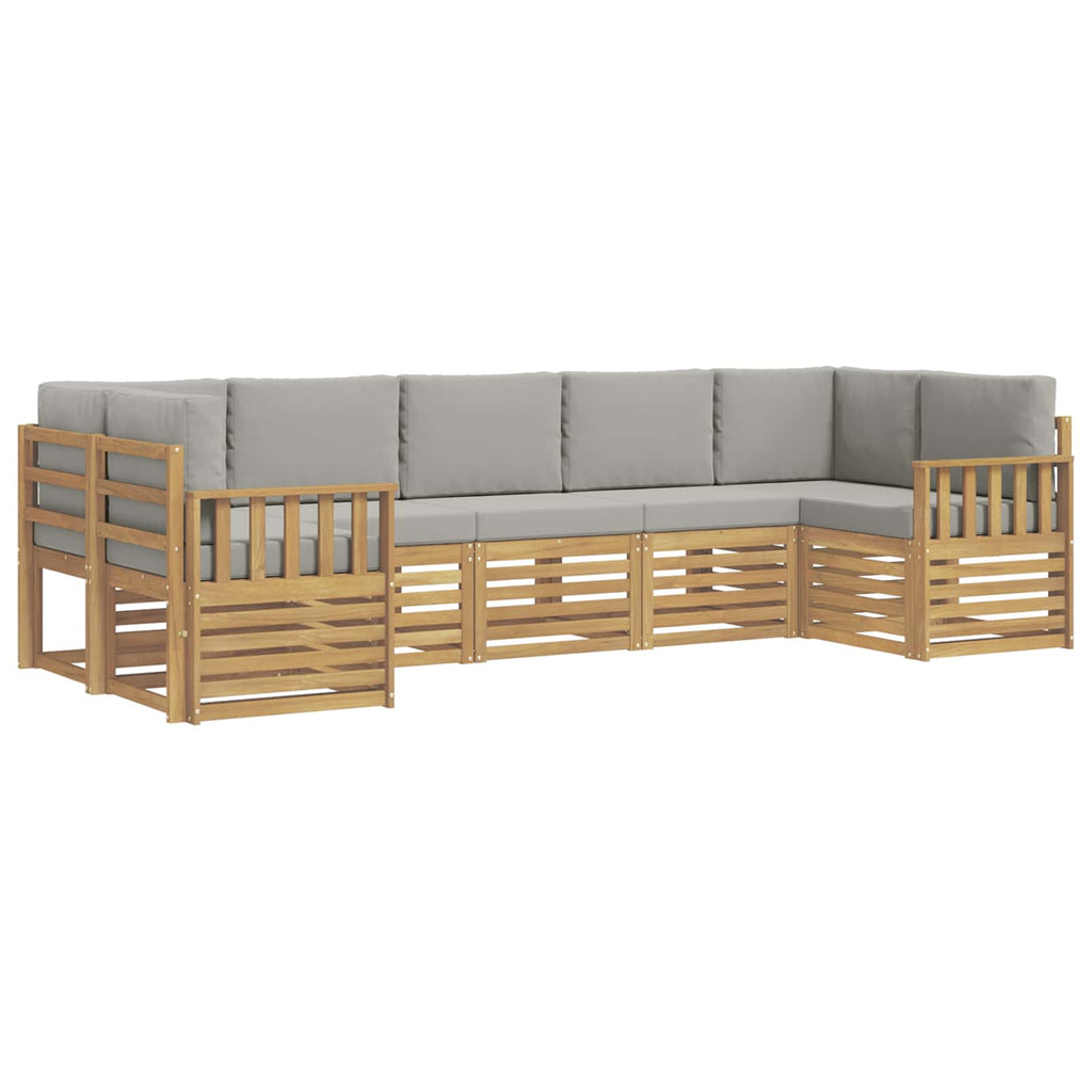 Outdoor-Sofagarnitur 6 pcs Weiß und Hellgrau