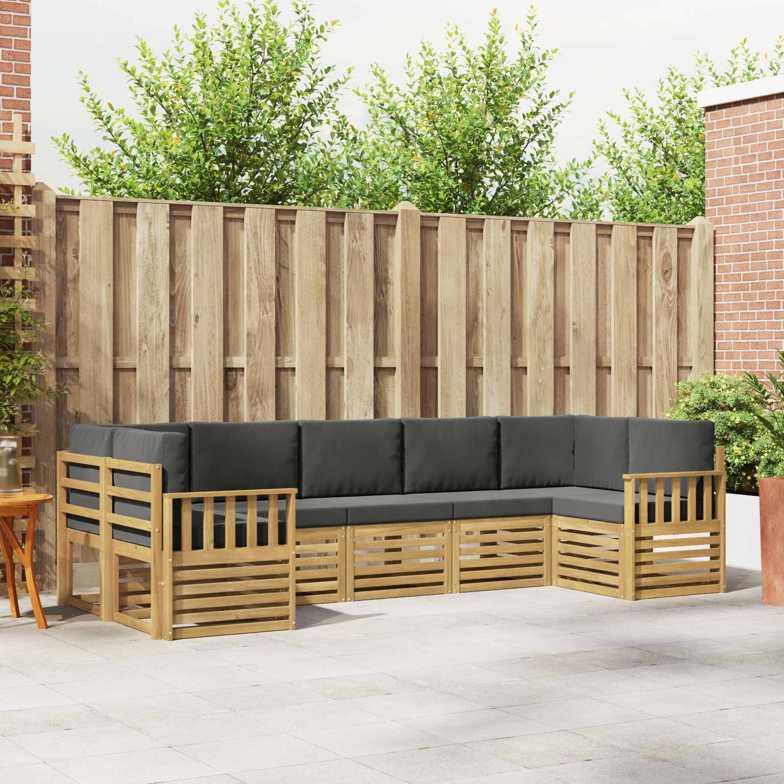 Outdoor-Sofagarnitur 6 pcs Weiß und Anthrazit