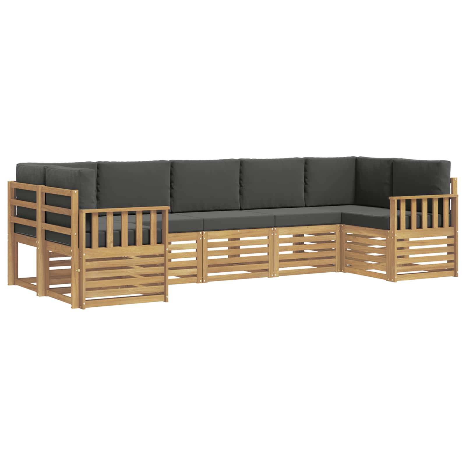Outdoor-Sofagarnitur 6 pcs Weiß und Anthrazit