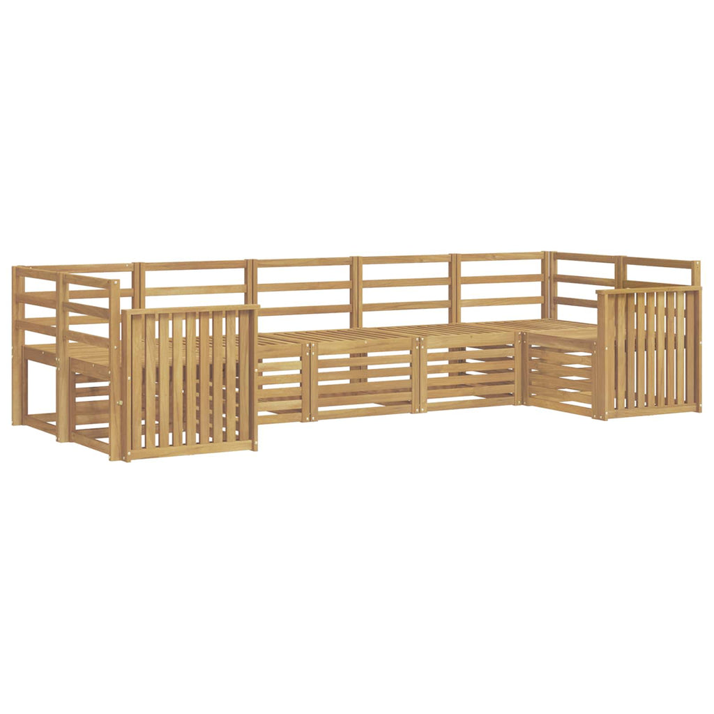 Outdoor-Sofagarnitur 7 pcs Weiß 304 x 128,5 x 73 cm
