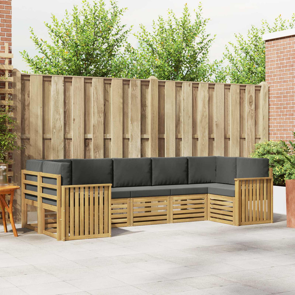 Outdoor-Sofagarnitur 7 pcs Weiß und Anthrazit