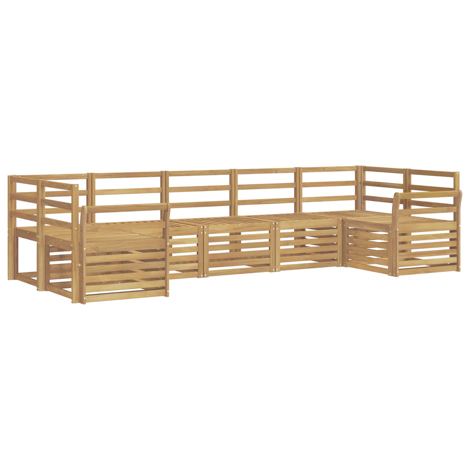 Outdoor-Sofagarnitur 7 pcs Weiß 304 x 130,5 x 73 cm