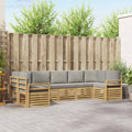 Outdoor-Sofagarnitur 7 pcs Weiß und Hellgrau