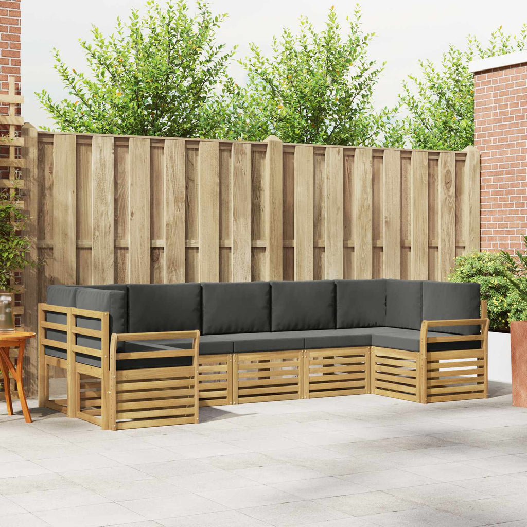 Outdoor-Sofagarnitur 7 pcs Weiß und Anthrazit