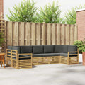 Outdoor-Sofagarnitur 7 pcs Weiß und Anthrazit