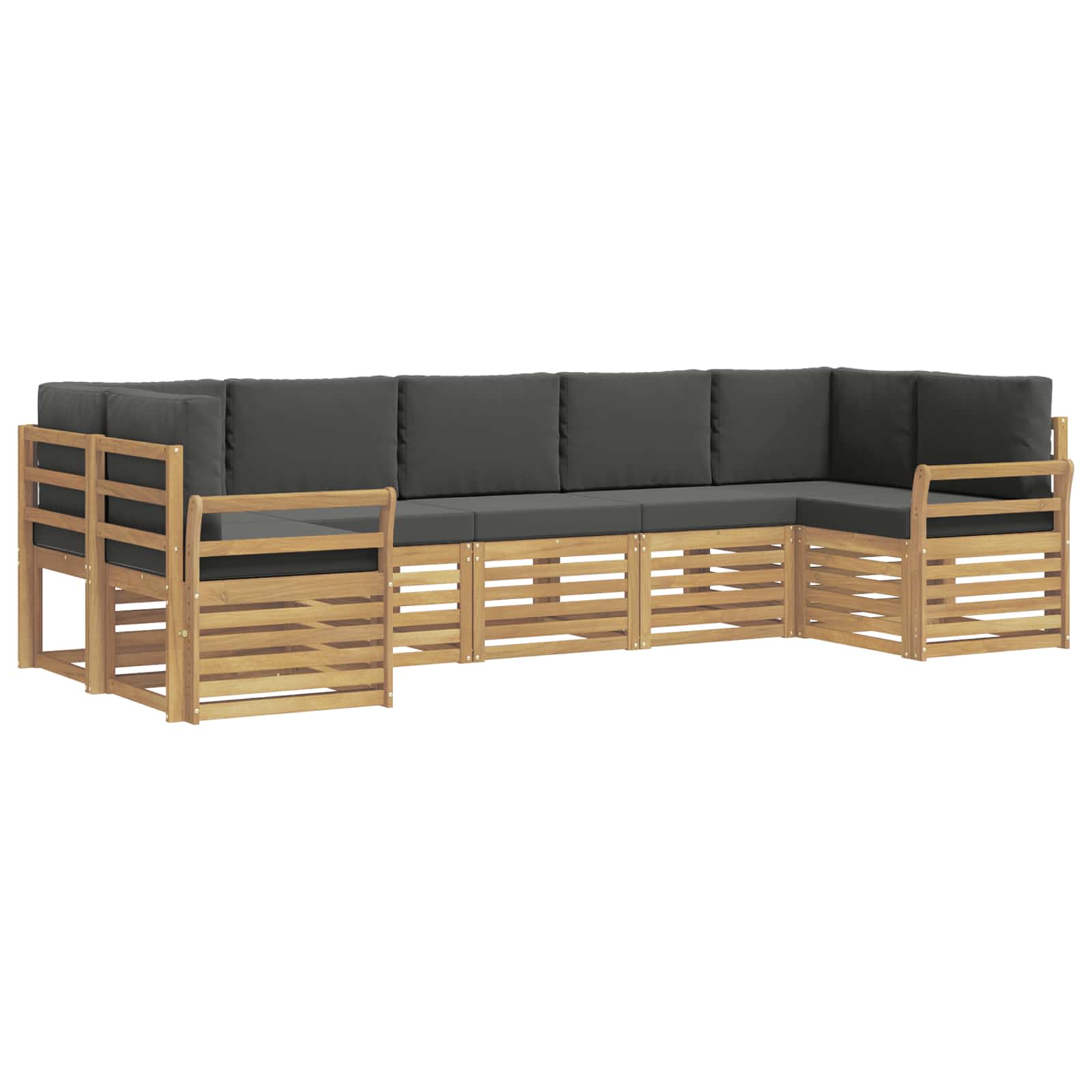 Outdoor-Sofagarnitur 7 pcs Weiß und Anthrazit