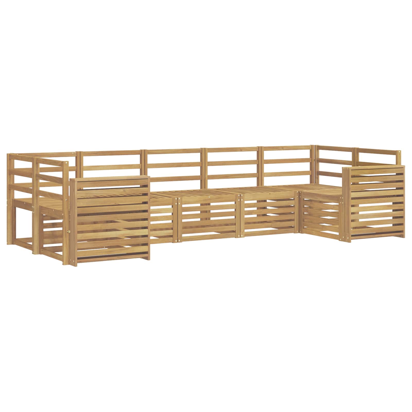Outdoor-Sofagarnitur 7 pcs Weiß 304 x 132,5 x 73 cm
