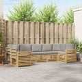 Outdoor-Sofagarnitur 7 pcs Weiß und Hellgrau