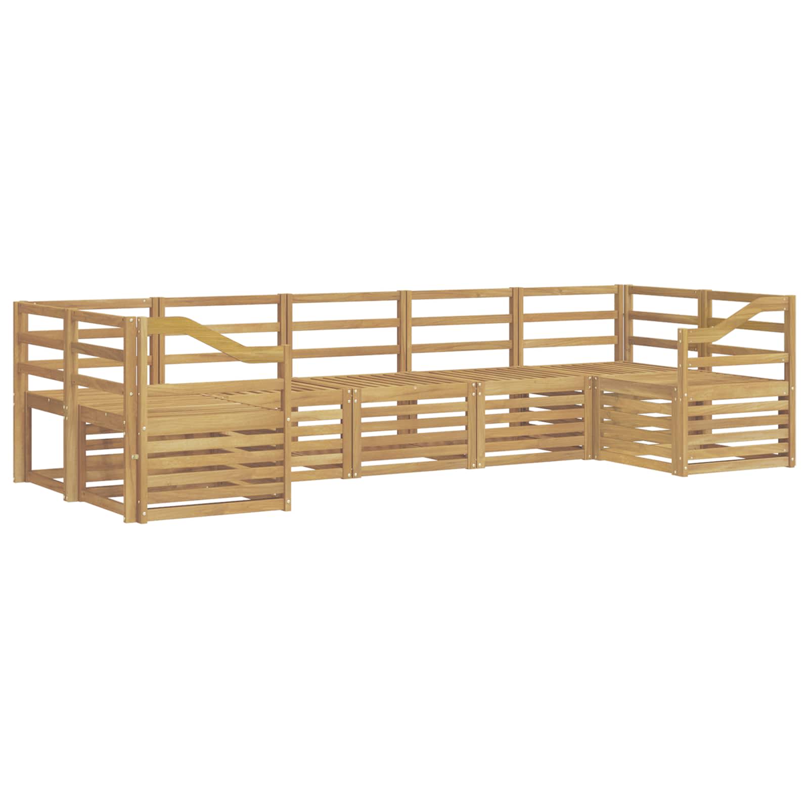 Outdoor-Sofagarnitur 7 pcs Weiß 304 x 126,5 x 73 cm