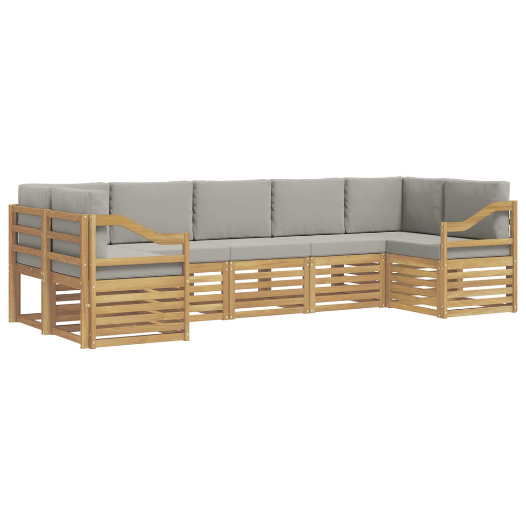 Ecksofa Set 7 pcs Weiß und Hellgrau 304 x 126,5 x 73 cm
