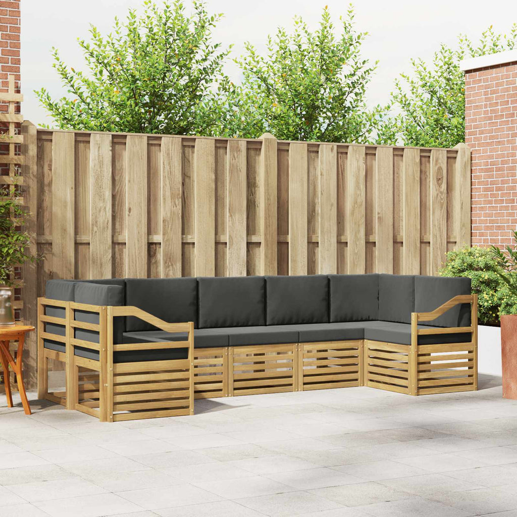 Ecksofa Set 7 pcs Weiß und Anthrazit 304 x 126,5 x 73 cm