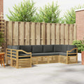 Ecksofa Set 7 pcs Weiß und Anthrazit 304 x 126,5 x 73 cm