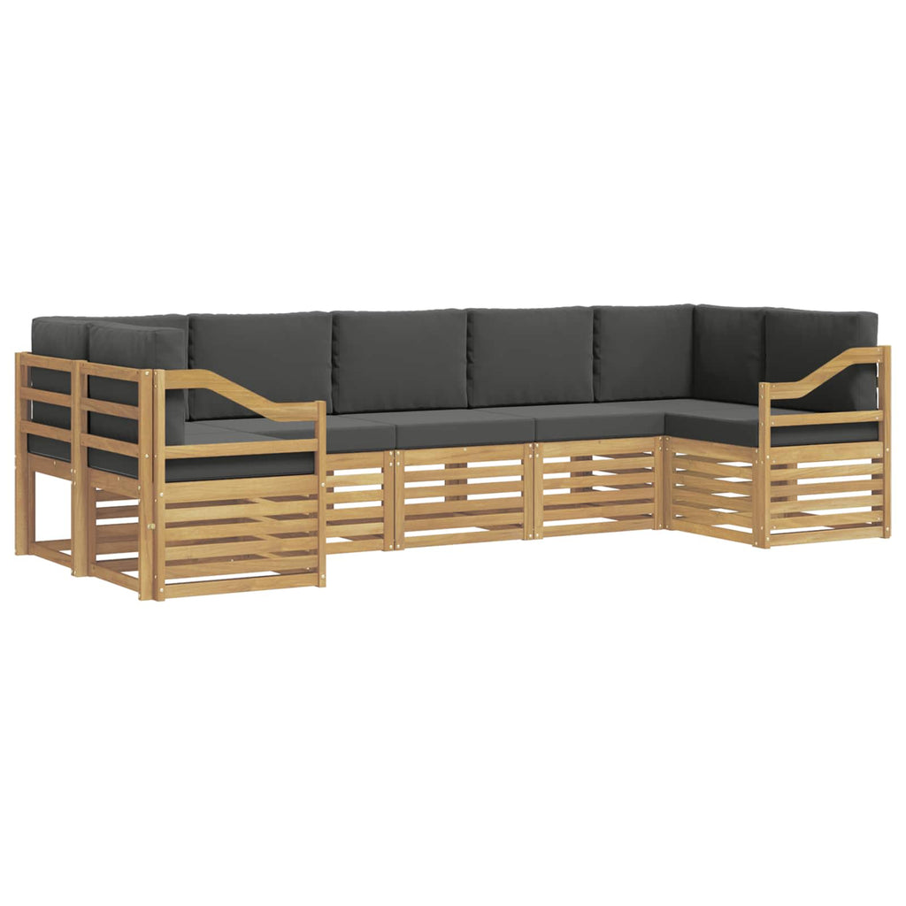 Ecksofa Set 7 pcs Weiß und Anthrazit 304 x 126,5 x 73 cm