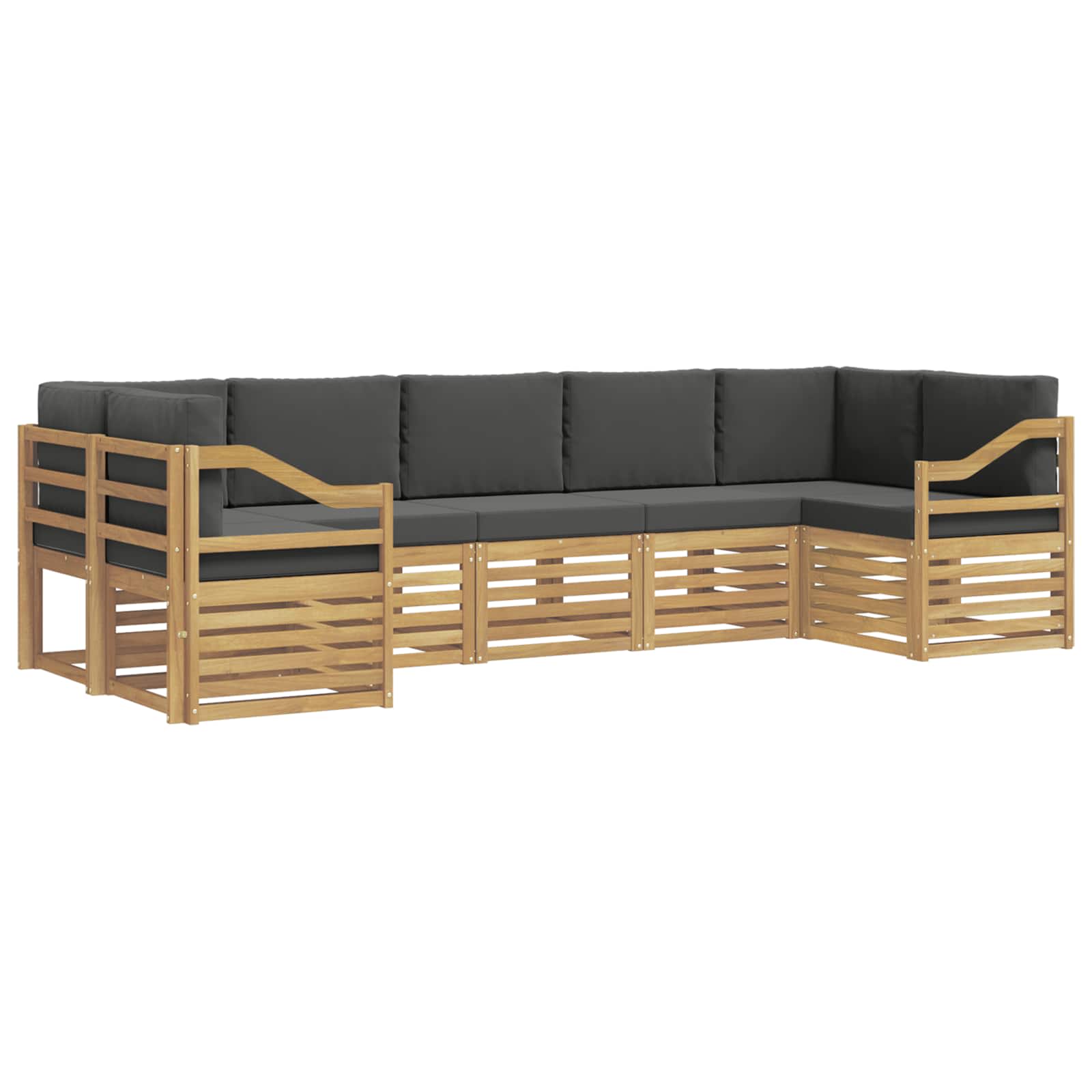 Ecksofa Set 7 pcs Weiß und Anthrazit 304 x 126,5 x 73 cm