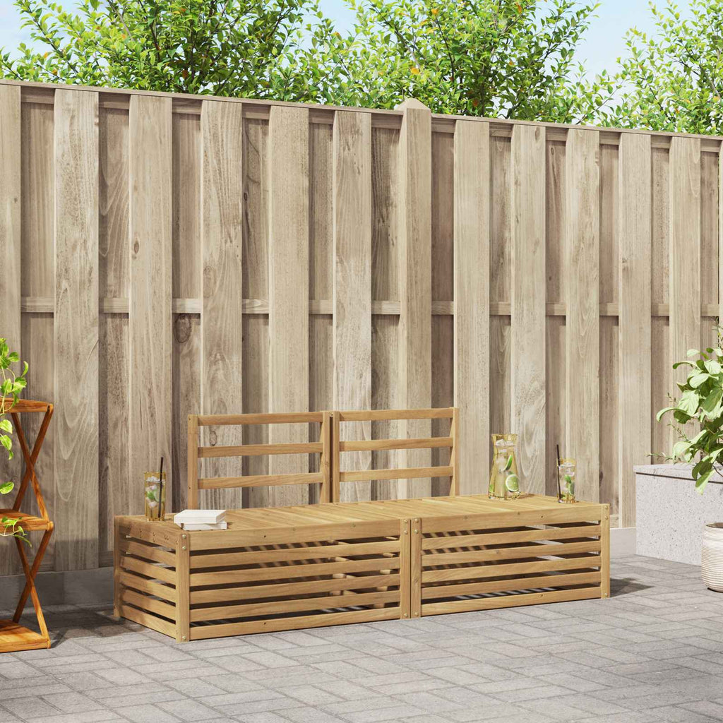 Outdoor-Sofagarnitur 3 Stück Weiß 182,5 x 63 x 73 cm