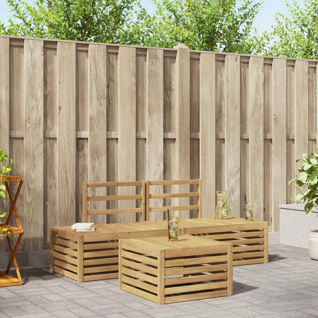 Outdoor-Sofagarnitur 4 Stück Weiß Massivholz Akazie