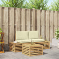 Outdoor-Sofagarnitur mit Kissen Weiß 59 x 59 x 37 cm Polyester