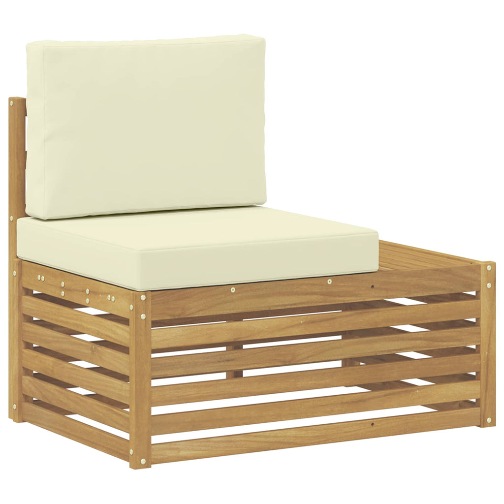 Outdoor-Sofagarnitur mit Kissen Weiß 59 x 59 x 37 cm Polyester