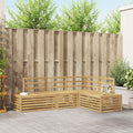 Outdoor-Sofagarnitur 4 Stück Weiß Massivholz Akazie