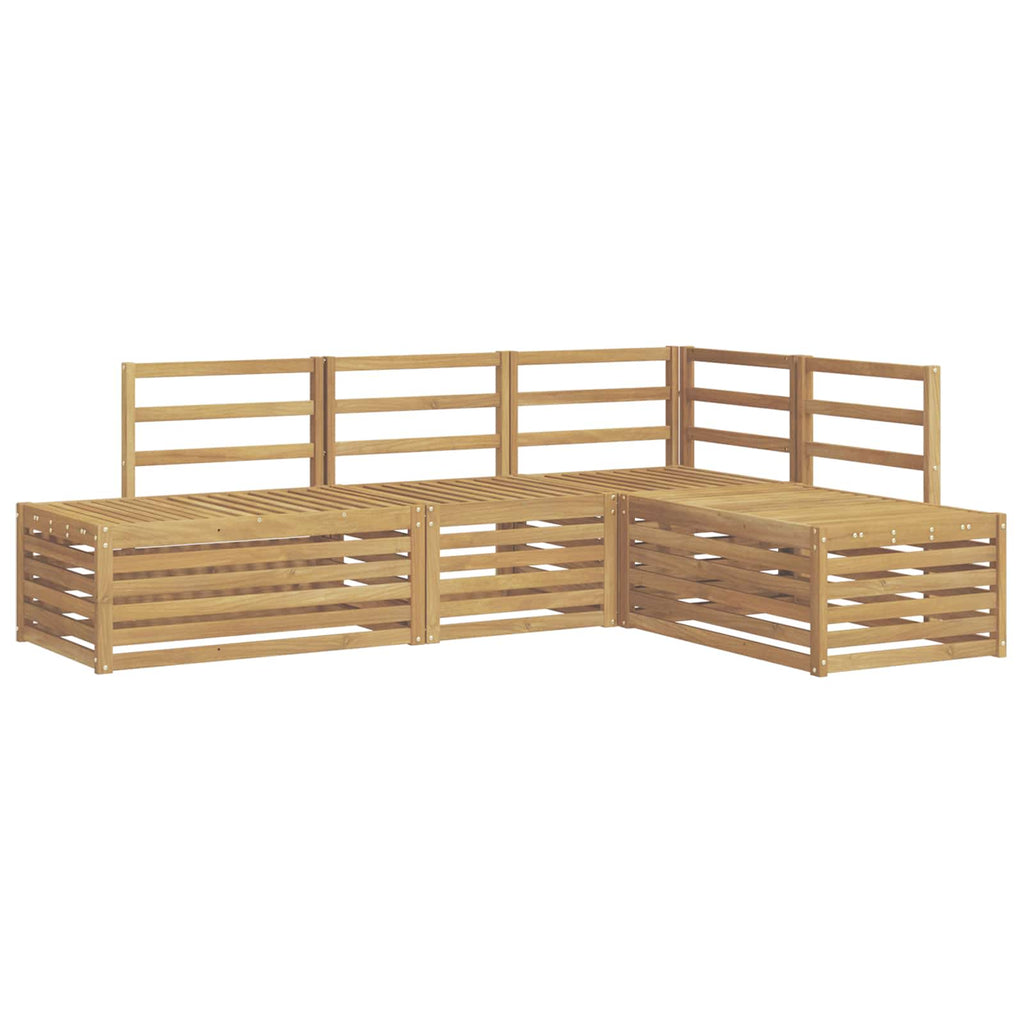 Outdoor-Sofagarnitur 4 Stück Weiß Massivholz Akazie