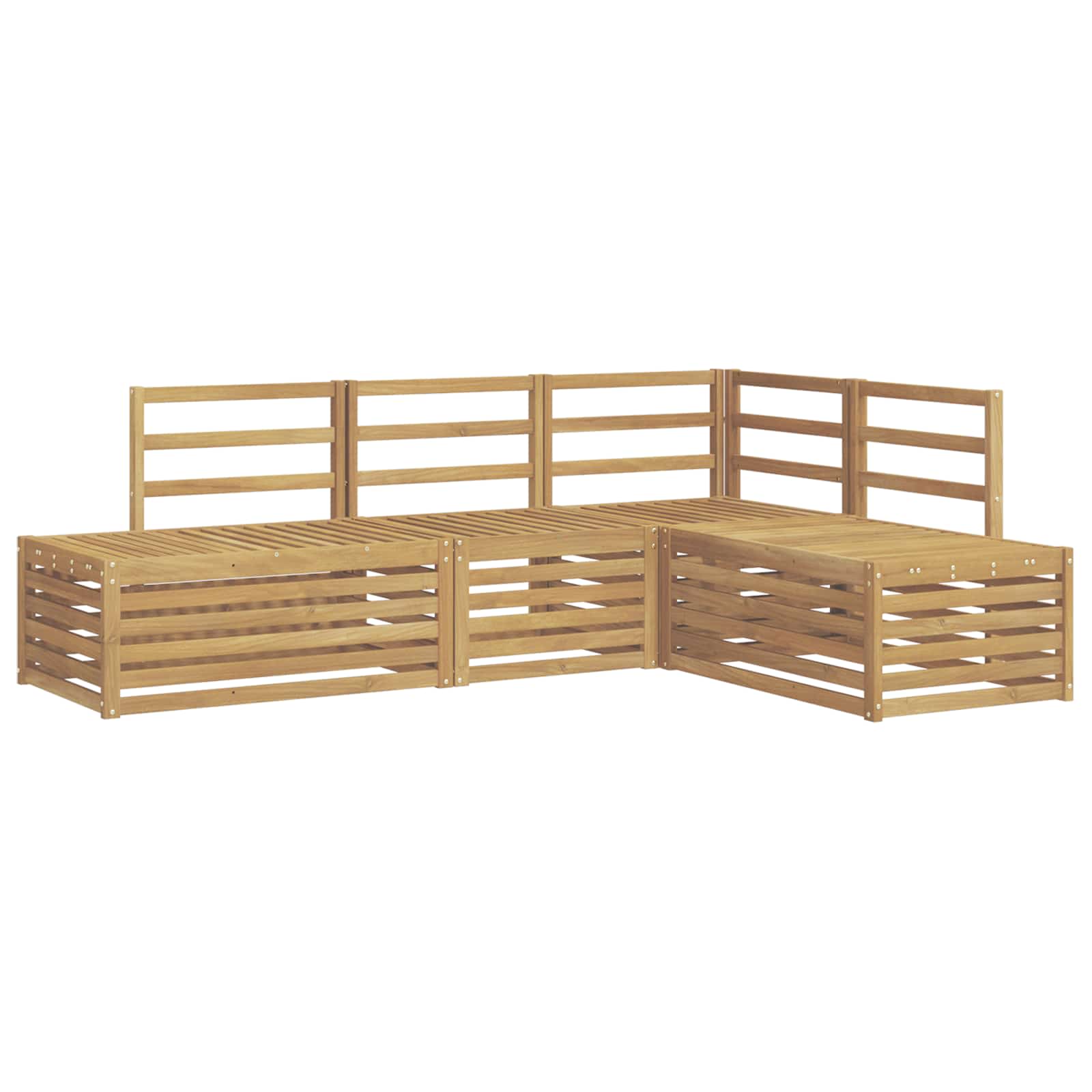 Outdoor-Sofagarnitur 4 Stück Weiß Massivholz Akazie