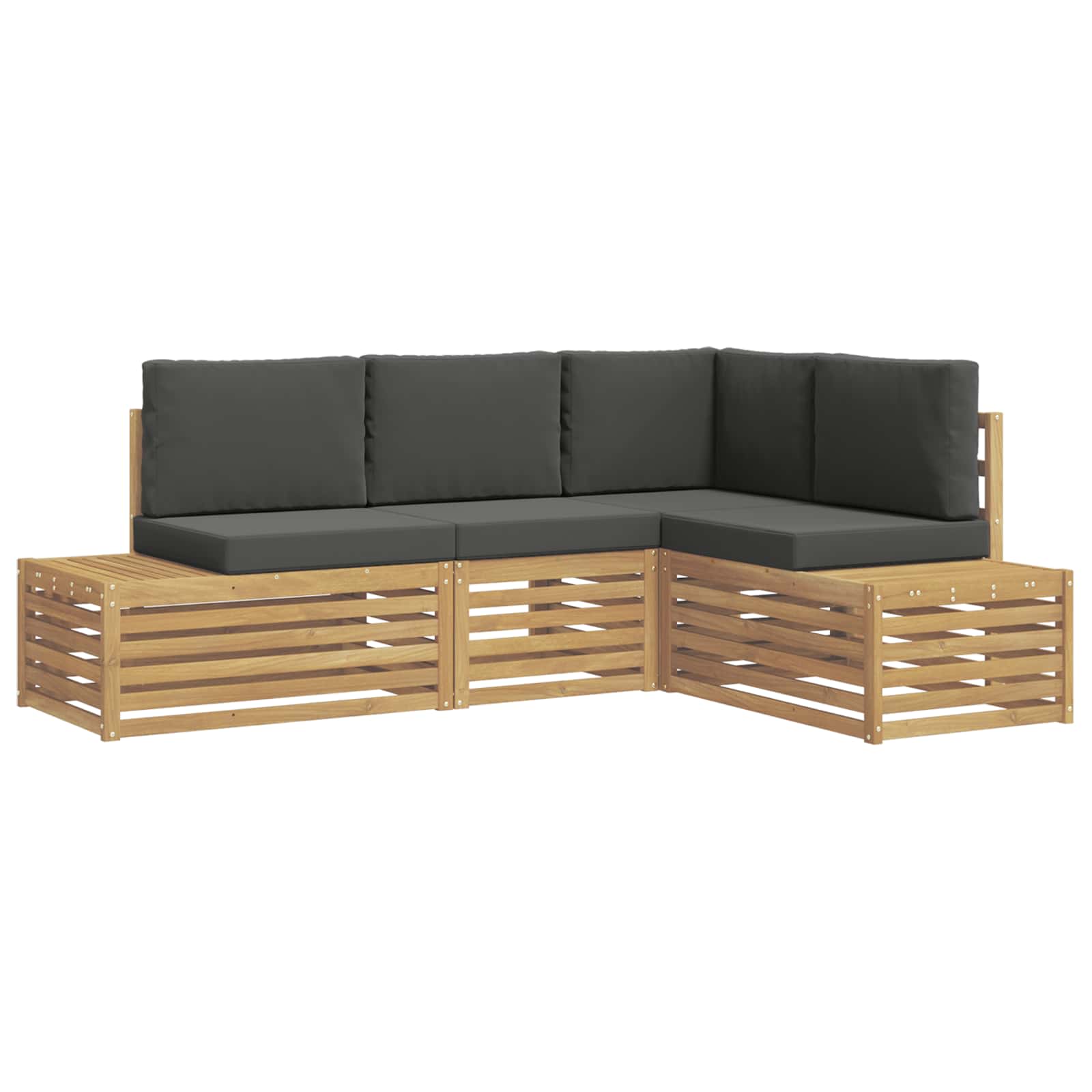 Outdoor-Sofagarnitur mit Kissen 4 Stück Weiß und Anthrazit