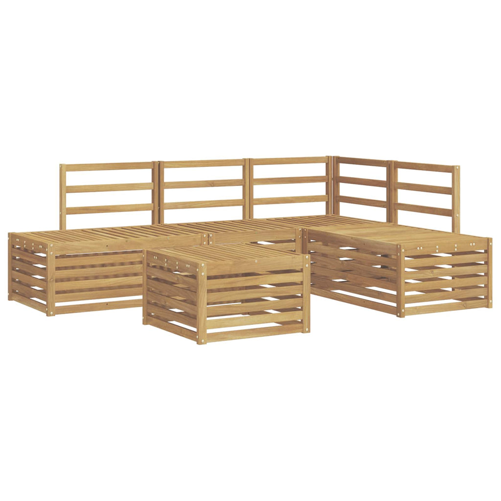 Outdoor-Sofagarnitur 5 Stück Weiß