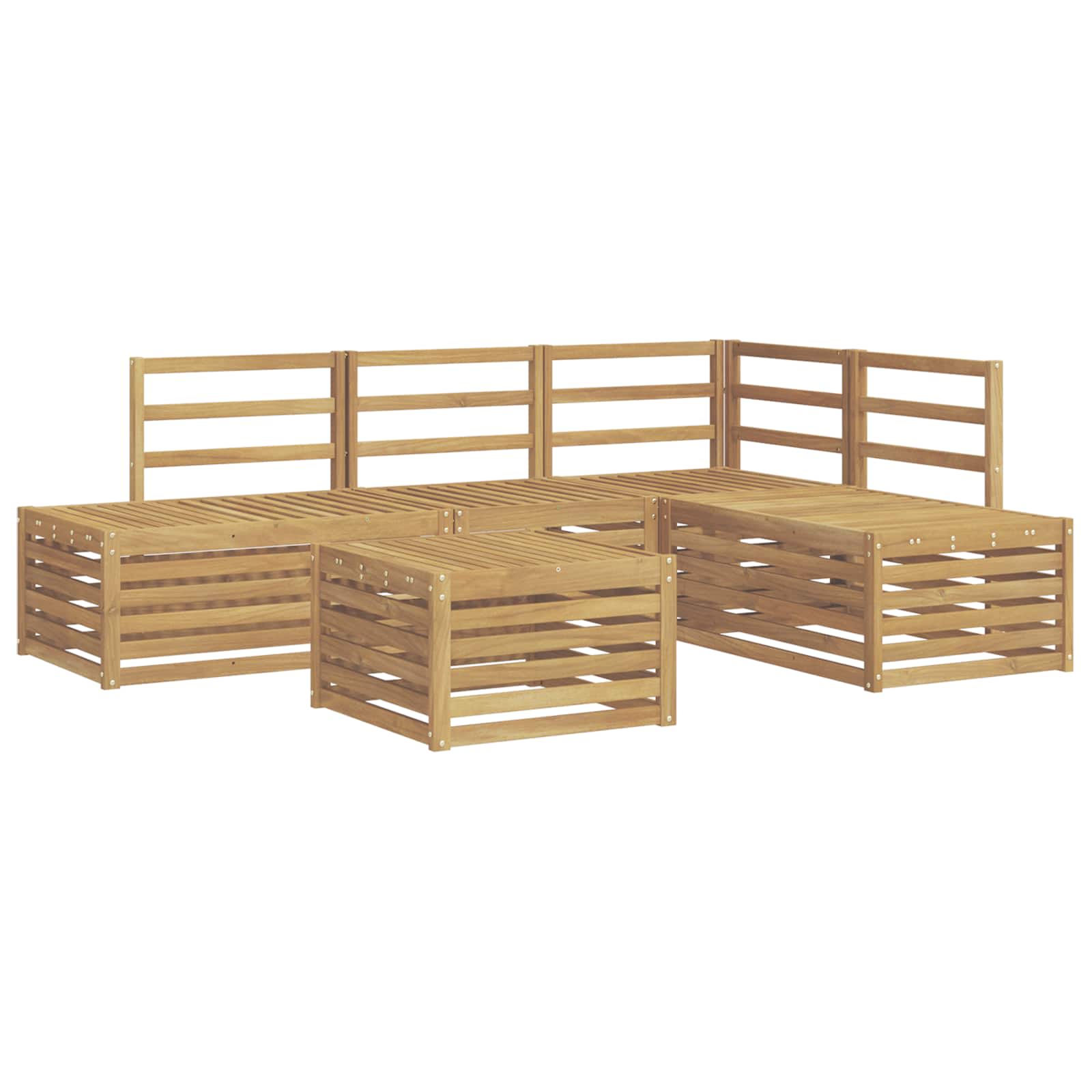 Outdoor-Sofagarnitur 5 Stück Weiß