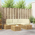 Outdoor-Sofagarnitur mit Kissen Weiß 59 x 59 x 37 cm Polyester