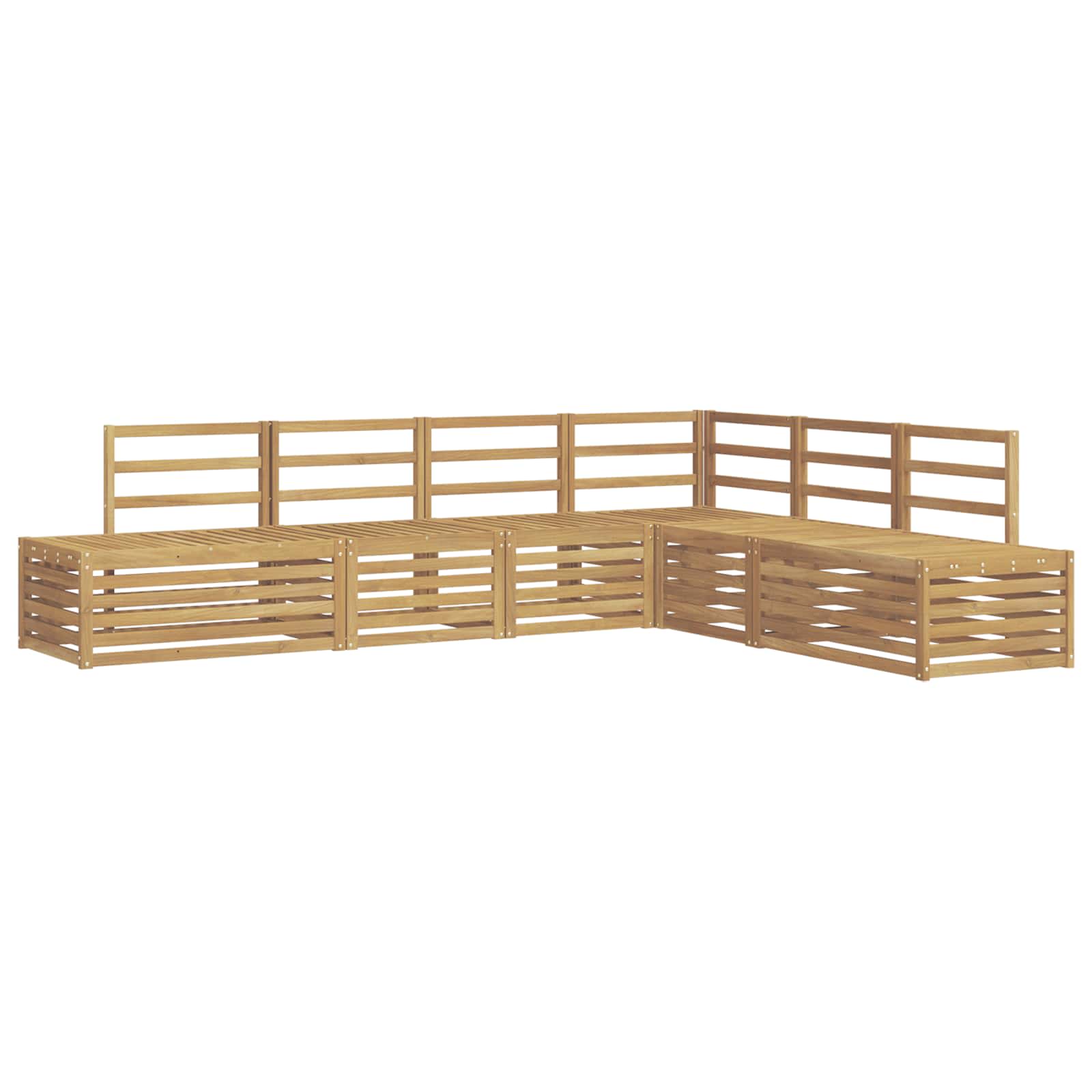 Outdoor-Sofagarnitur 6 Stück Weiß