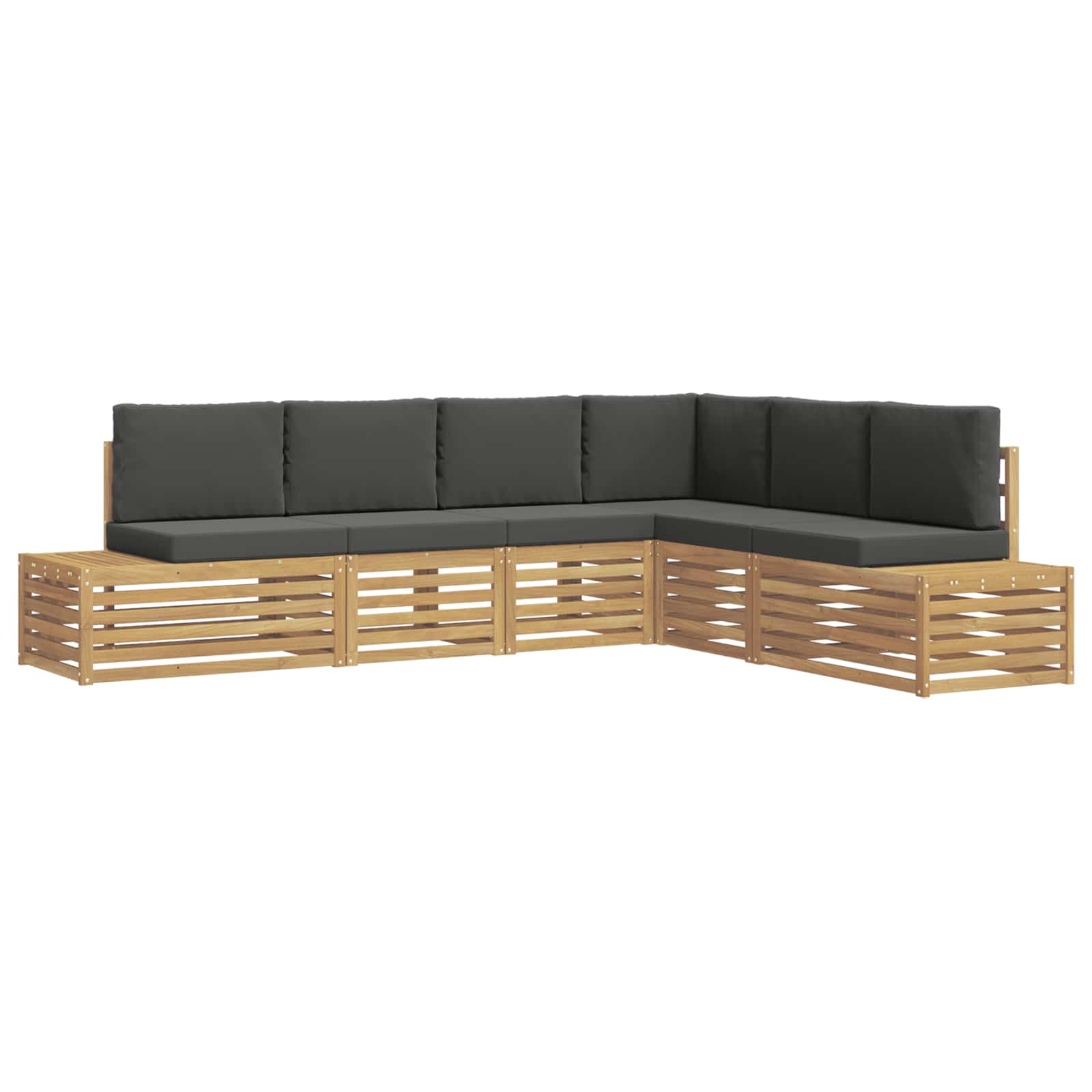 Outdoor-Sofagarnitur mit Kissen 6 Stück Weiß und Anthrazit