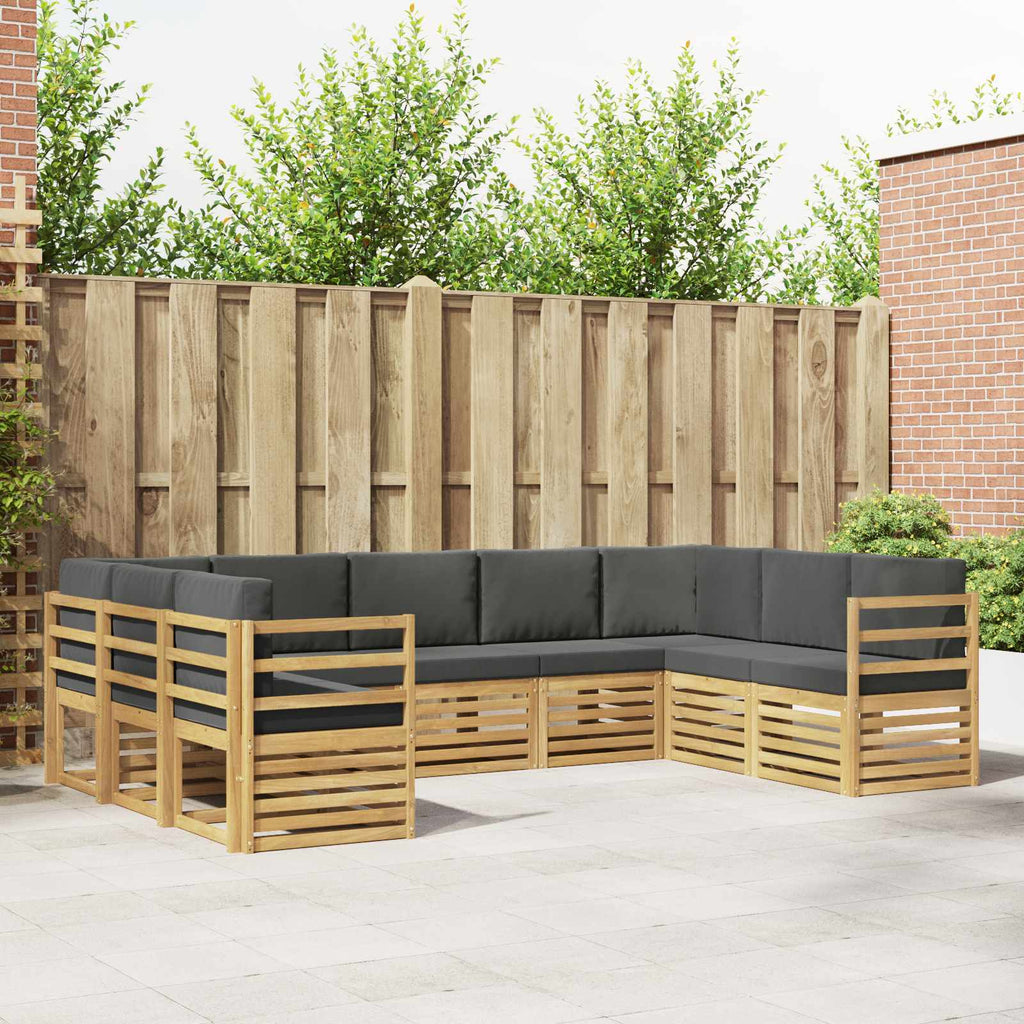 Ecksofa Set 9 pcs Weiß und Anthrazit 304 x 185,5 x 73 cm