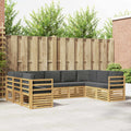 Ecksofa Set 9 pcs Weiß und Anthrazit 304 x 185,5 x 73 cm