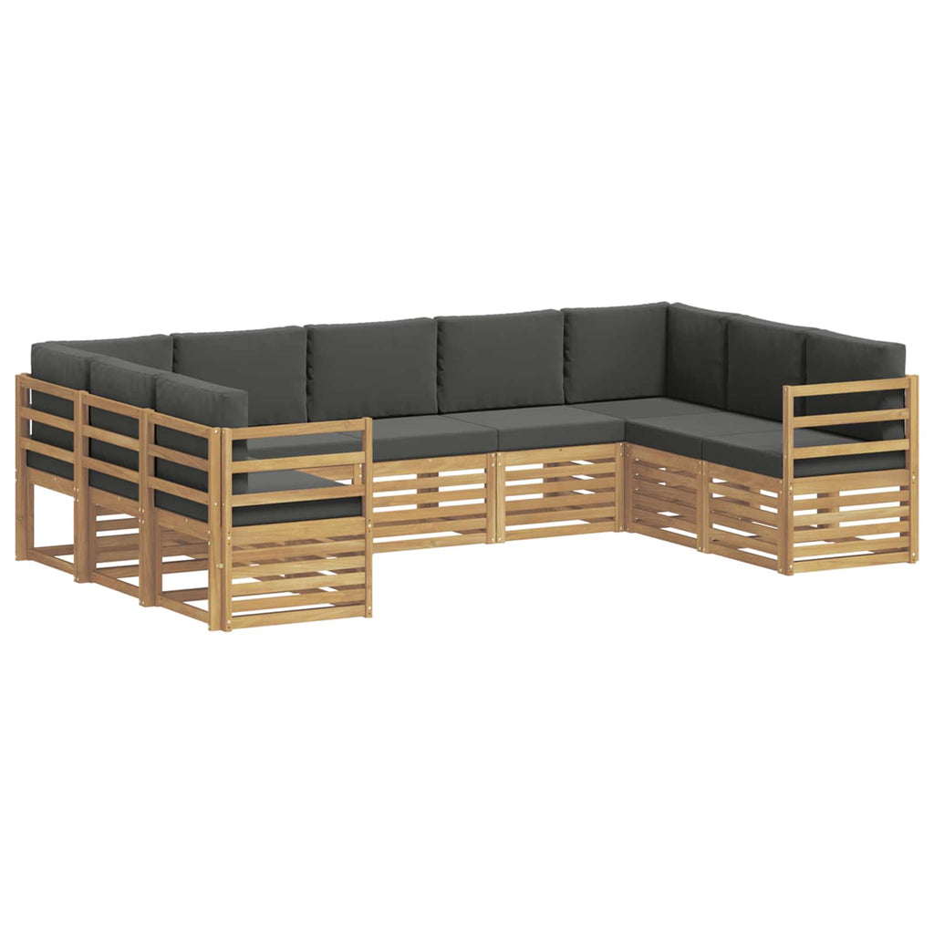 Ecksofa Set 9 pcs Weiß und Anthrazit 304 x 185,5 x 73 cm
