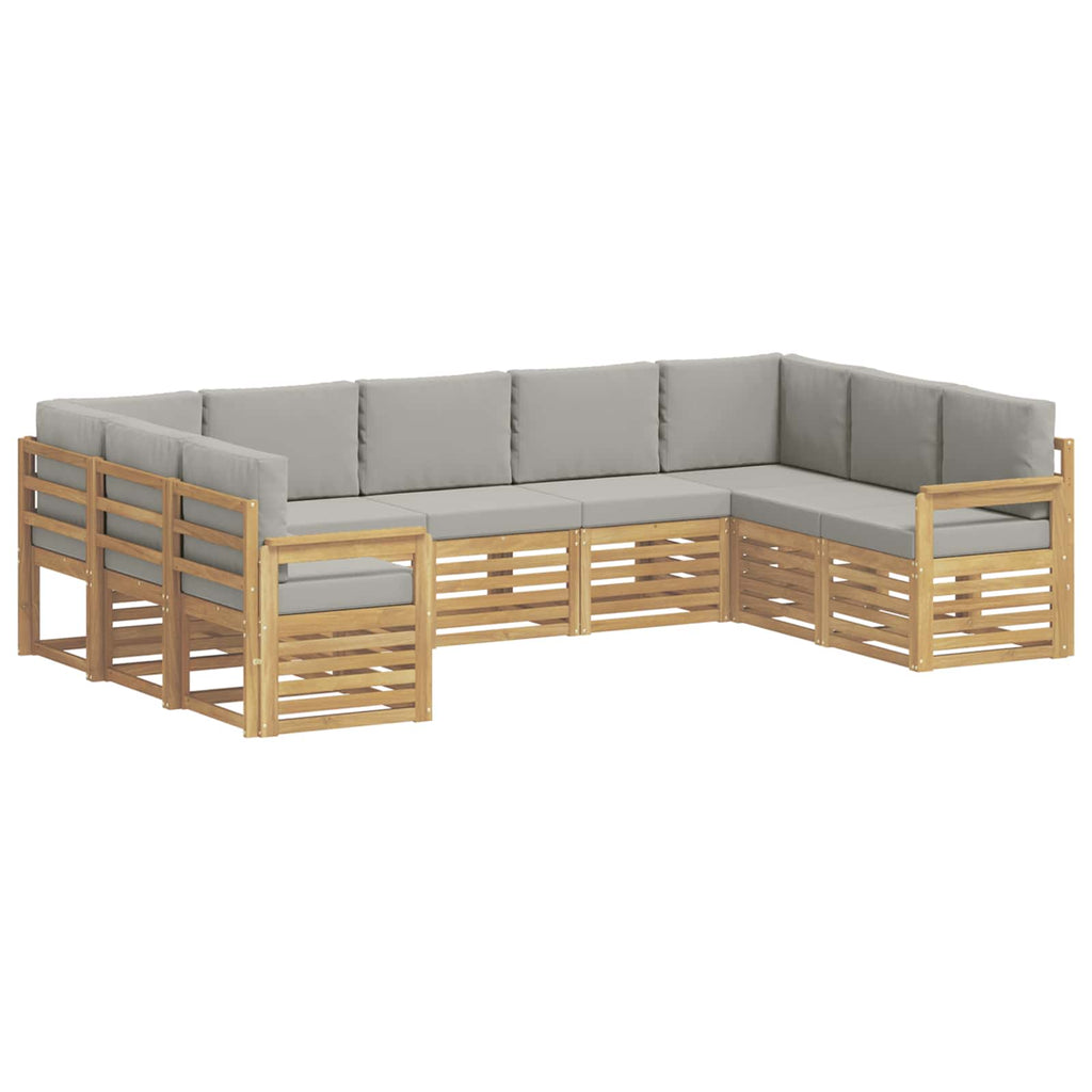 Outdoor-Sofagarnitur 7 pcs Weiß und Hellgrau