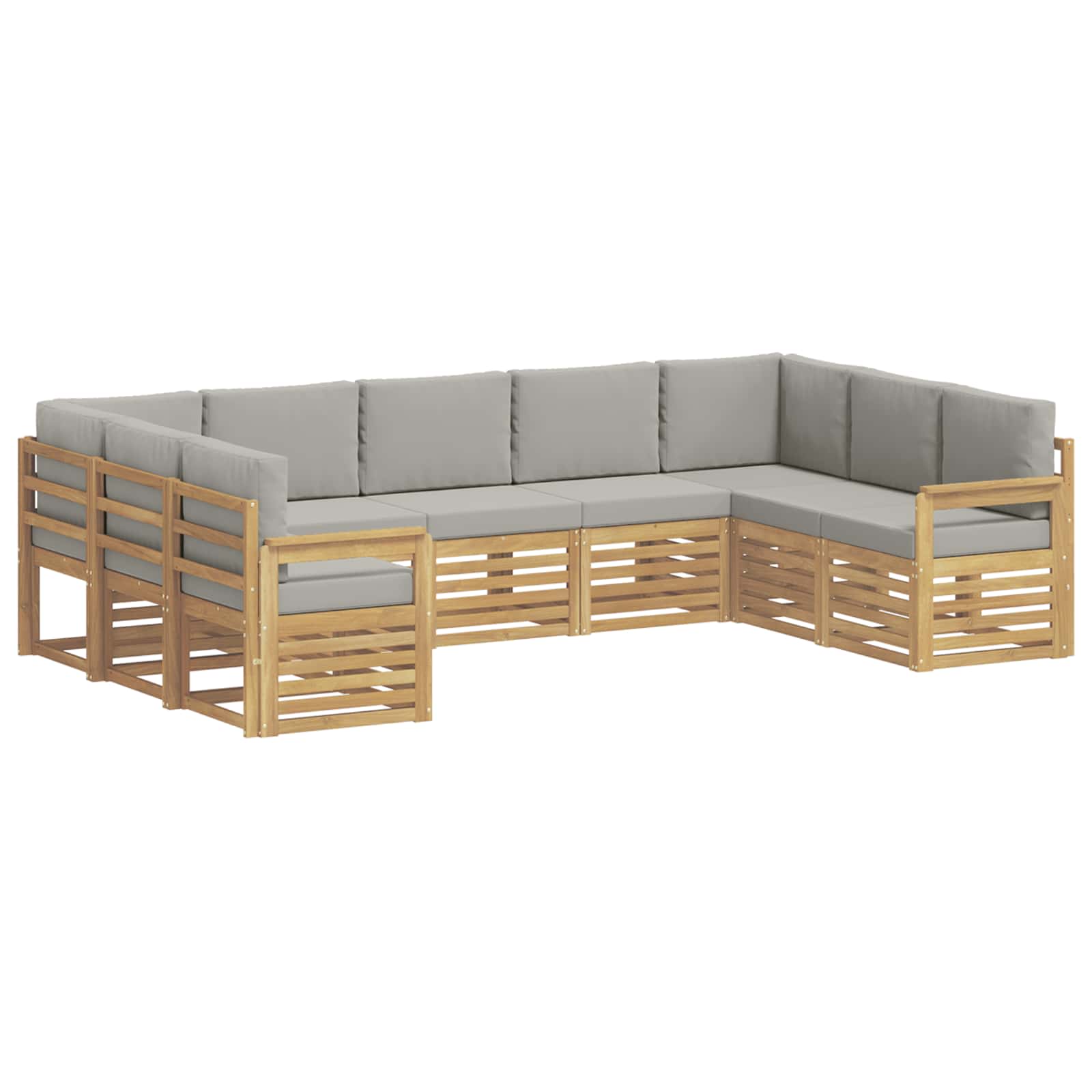 Outdoor-Sofagarnitur 7 pcs Weiß und Hellgrau