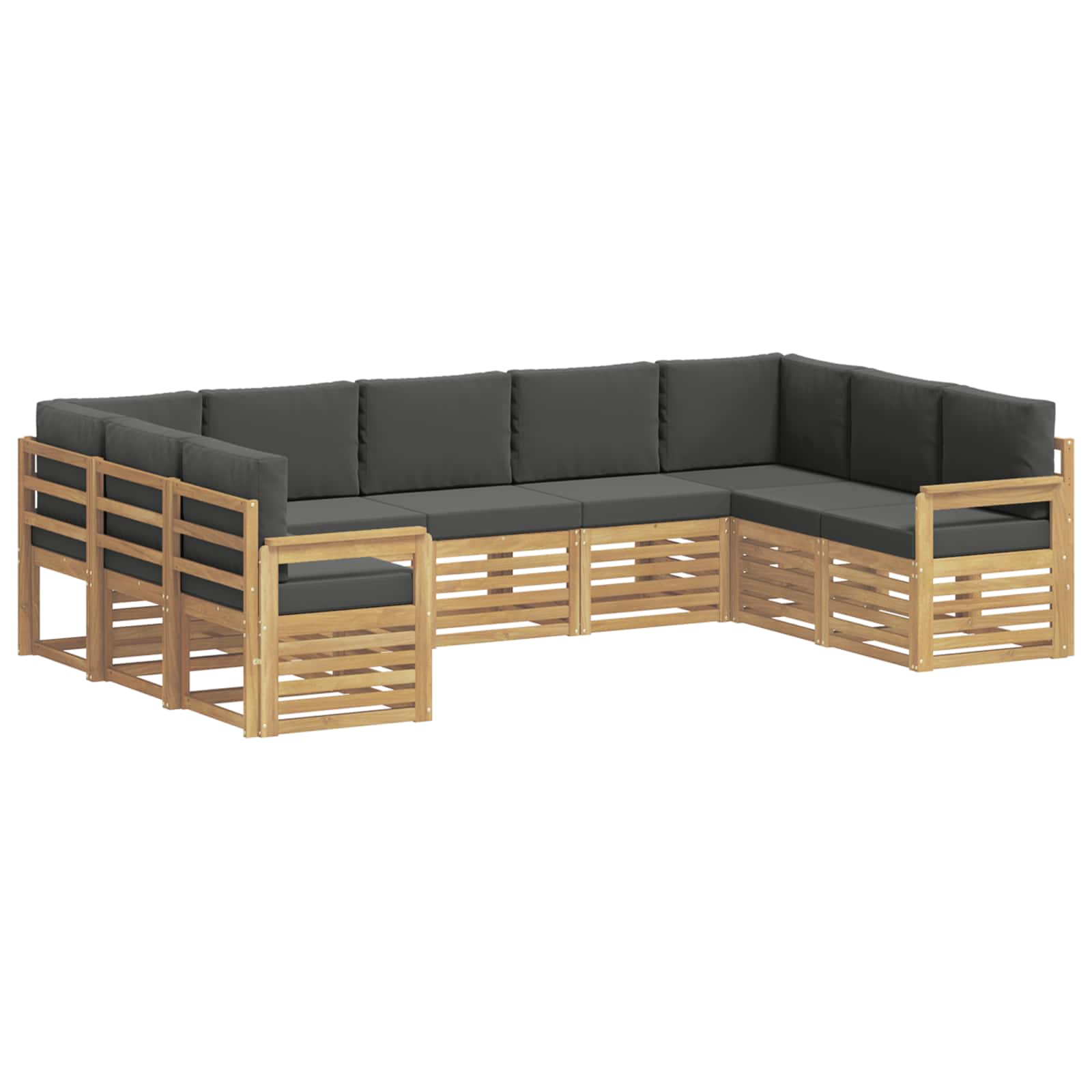 Outdoor-Sofagarnitur 7 pcs Weiß und Anthrazit