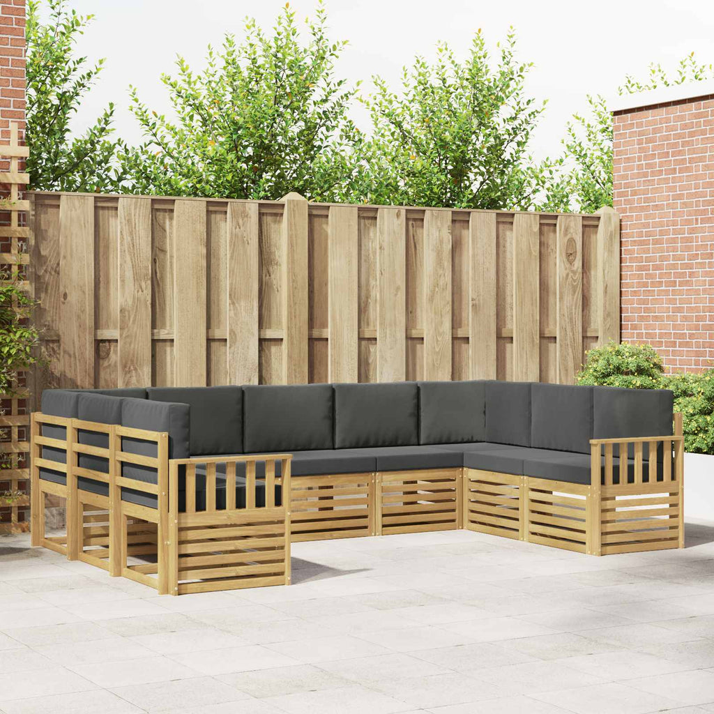 Outdoor-Sofagarnitur 7 pcs Weiß und Anthrazit