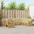Outdoor-Sofagarnitur 7 pcs Weiß und Beige 304 x 128,5 x 73 cm