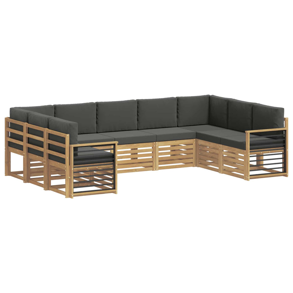 Ecksofa Set 9 pcs Weiß und Anthrazit 304 x 187,5 x 73 cm