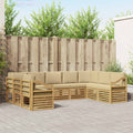 Ecksofa Set 9 pcs Weiß und Beige 304 x 185,5 x 73 cm Polyester