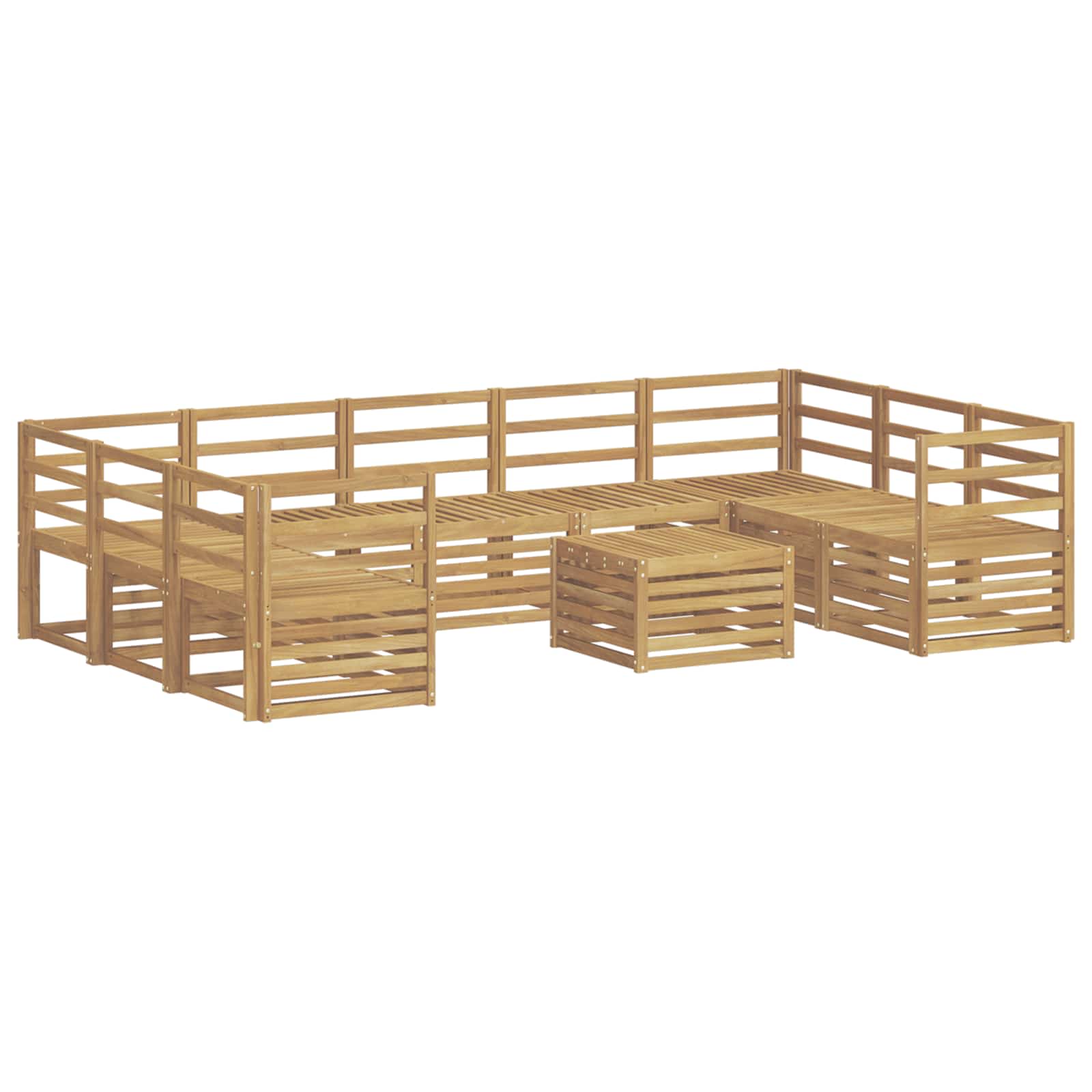 Outdoor-Sofagarnitur 10 pcs Weiß 59 x 59 x 37 cm