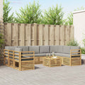 Sofagarnituren 10 pcs Weiß und Hellgrau 59 x 59 x 37 cm